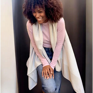 Summer & Rose Drapey Vest Long One Size 63″ x 35" Bohemian Beige Tan NWT